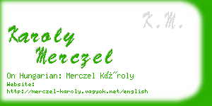 karoly merczel business card